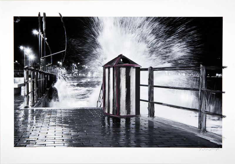 ONE DAY | LAS PALMAS No12a | Ralf Wehrle und Uwe Frank Mixed Media - Fine - Art - Print mit Kreide ca. 40 x 60 cm | gerahmt 60 x 80  Unikat | signiert